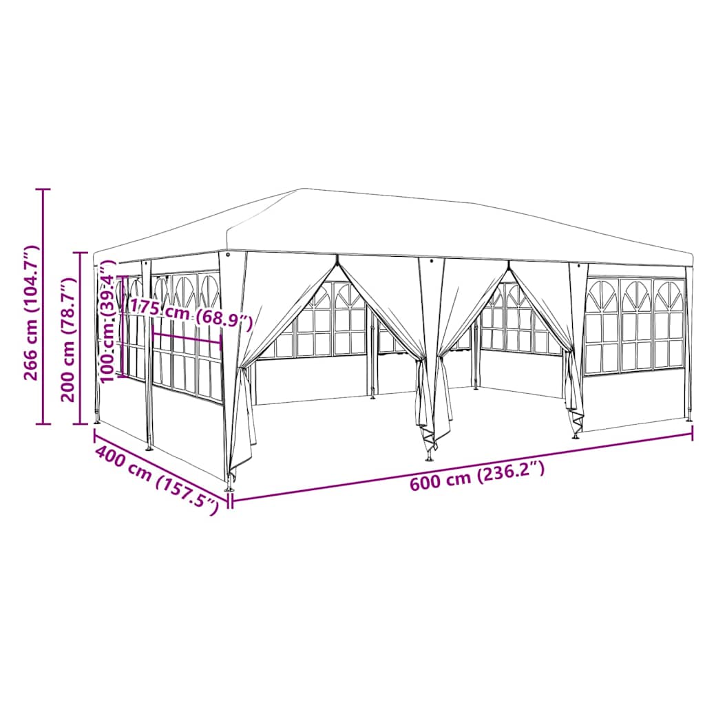 Party-Zelt Blau 600 x 400 x 266 cm Polyethylen
