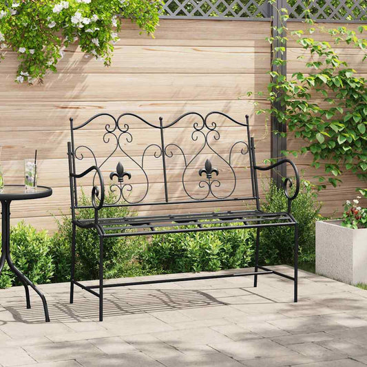 Gartenbank Schwarz 104 x 54 x 93 cm Stahl