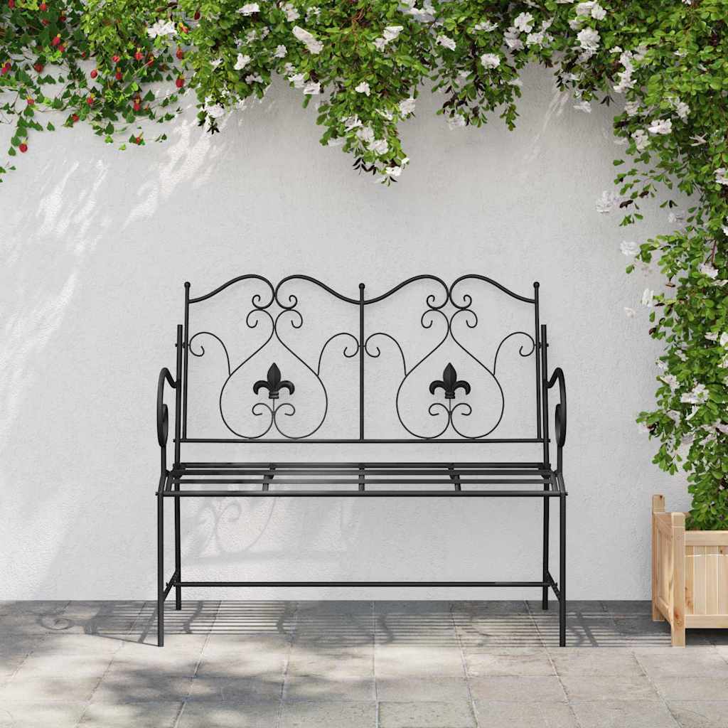 Gartenbank Schwarz 104 x 54 x 93 cm Stahl