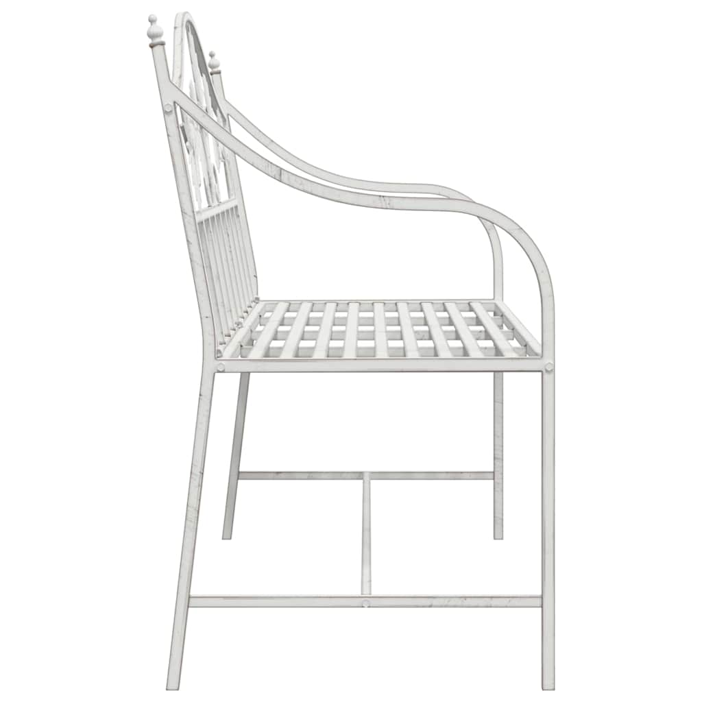 Gartenbank Antik Weiß 104 x 52,5 x 89 cm Stahl