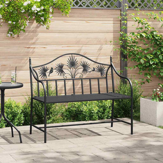 Gartenbank Schwarz 104 x 52,5 x 89 cm Stahl