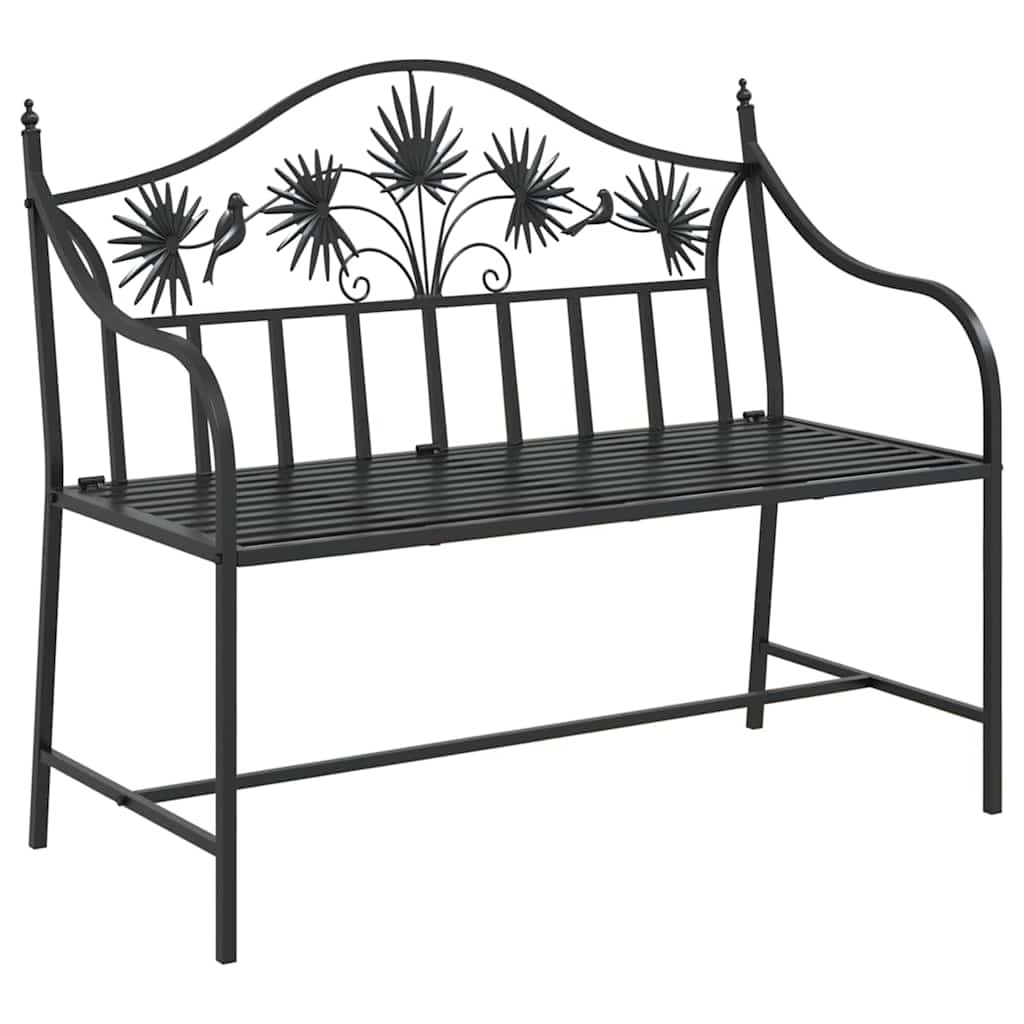 Gartenbank Schwarz 104 x 52,5 x 89 cm Stahl