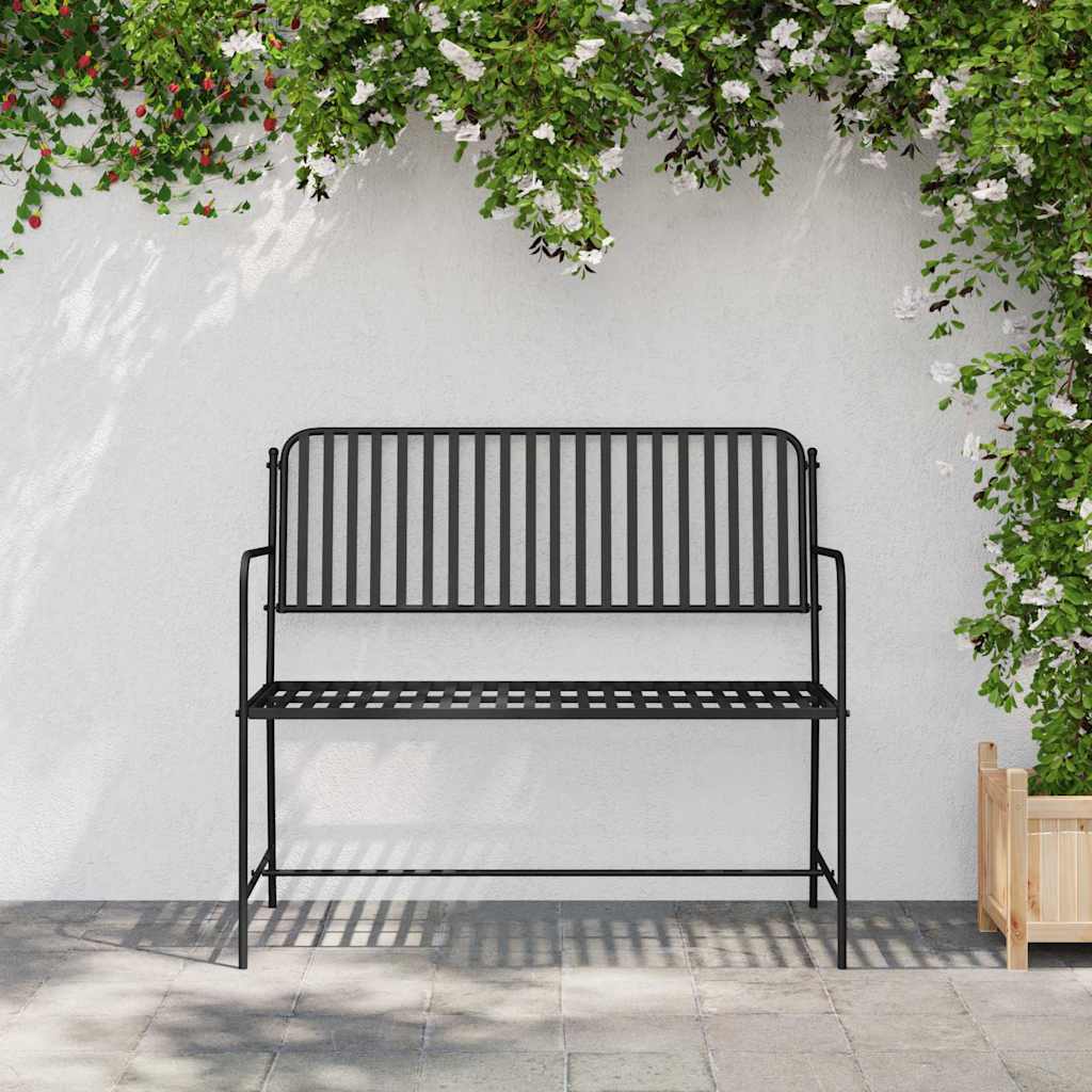 Gartenbank Schwarz 103,5 x 51,5 x 90 cm Stahl