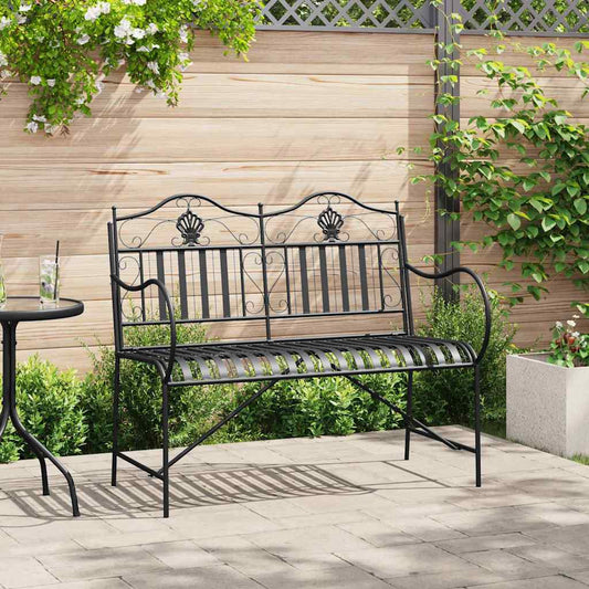Gartenbank Schwarz 103,5 x 59 x 89 cm Stahl