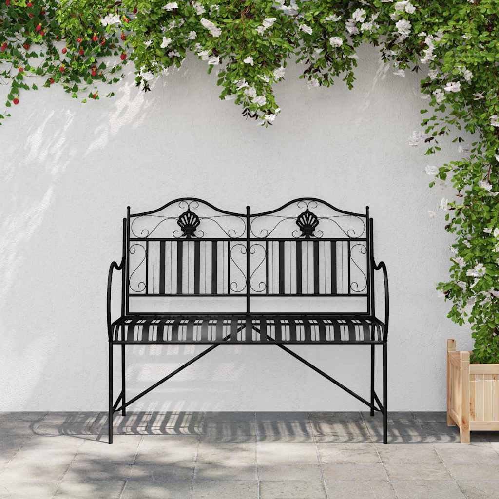 Gartenbank Schwarz 103,5 x 59 x 89 cm Stahl