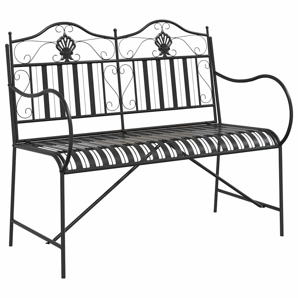 Gartenbank Schwarz 103,5 x 59 x 89 cm Stahl