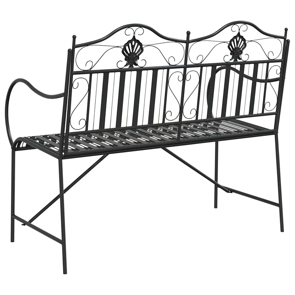 Gartenbank Schwarz 103,5 x 59 x 89 cm Stahl