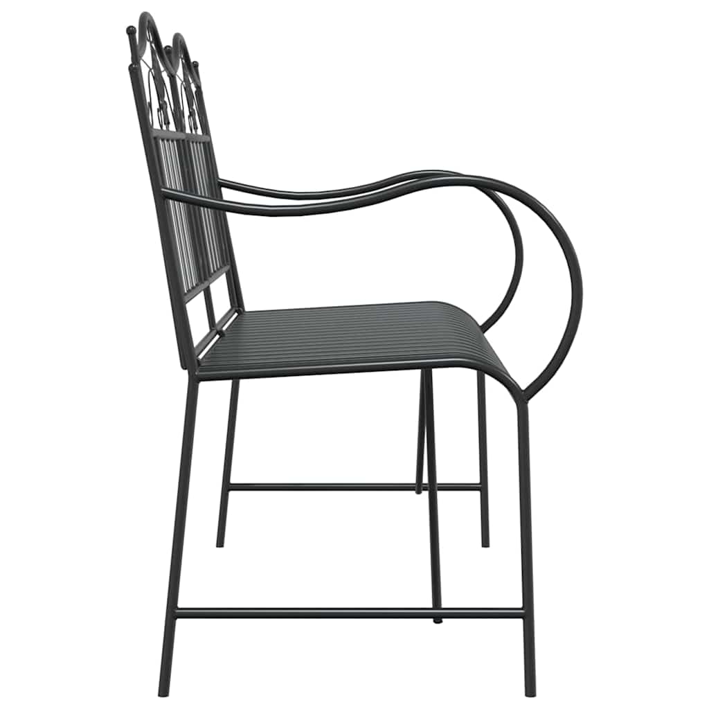 Gartenbank Schwarz 103,5 x 59 x 89 cm Stahl