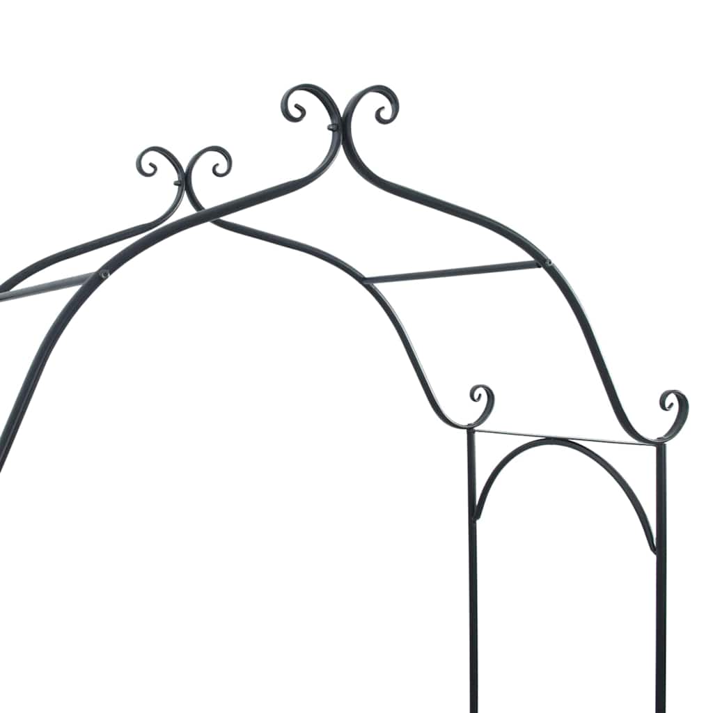 Gartenbank Schwarz 121 x 48 x 200 cm Stahl