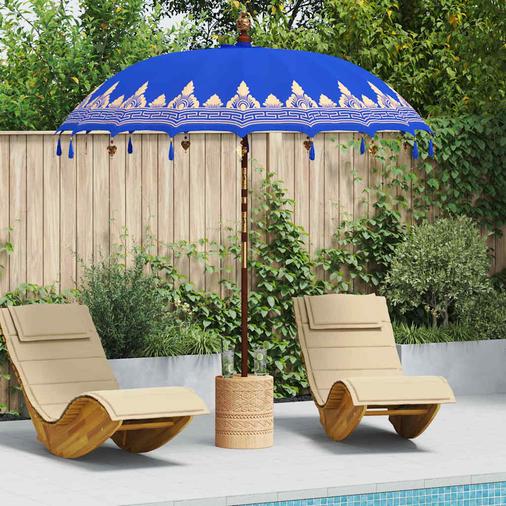 Balinesischer Sonnenschirm Blau 215 x 215 x 260 cm