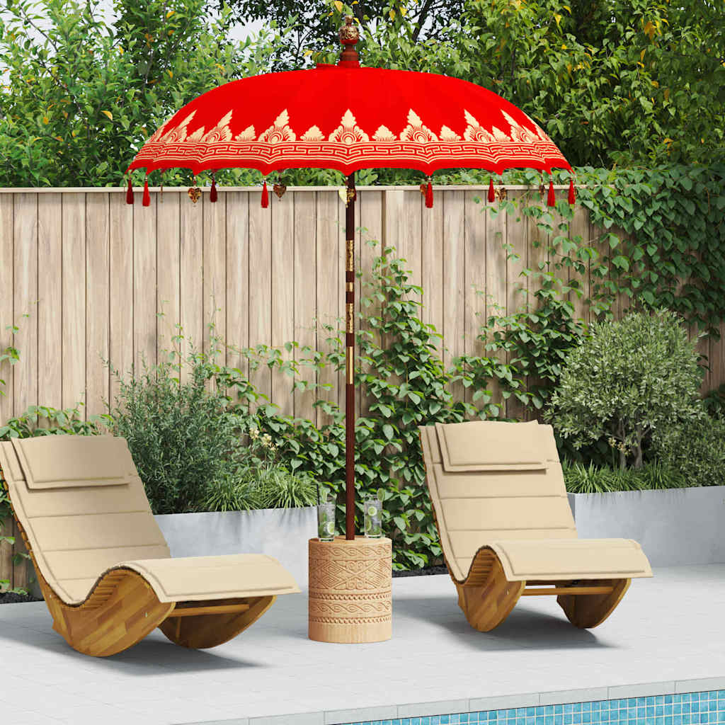 Balinesischer Sonnenschirm Rot 185 x 185 x 260 cm