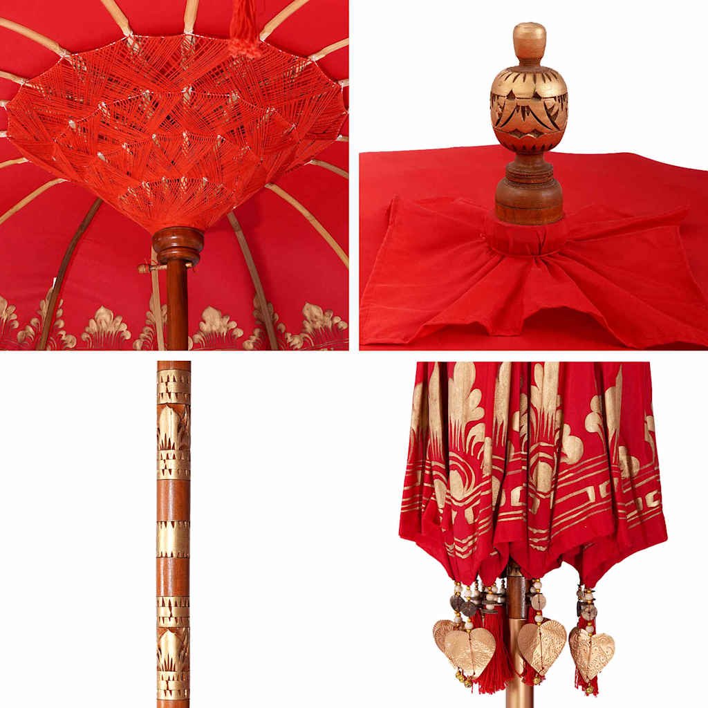 Balinesischer Sonnenschirm Rot 215 x 215 x 260 cm