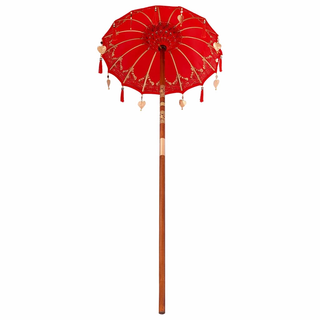 Balinesischer Sonnenschirm Rot 125 x 125 x 260 cm