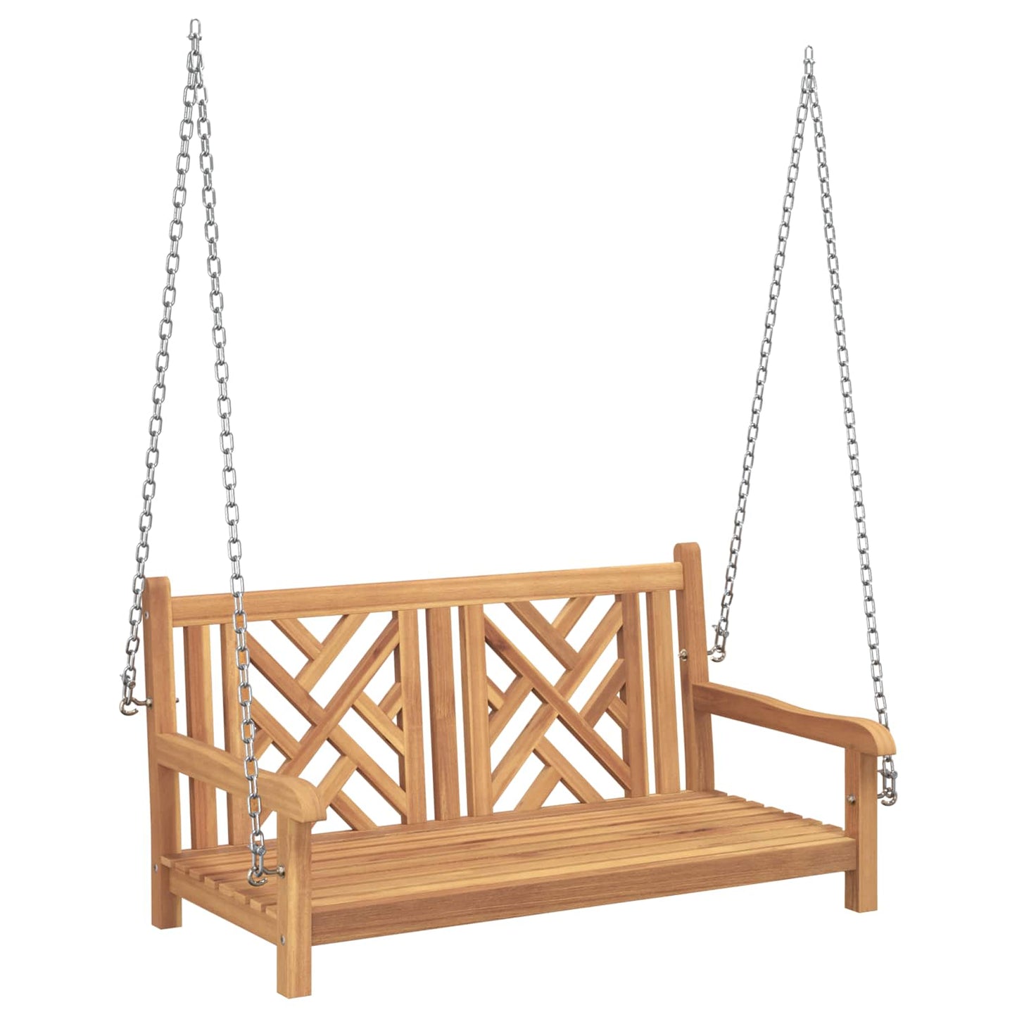 Schaukelbank Braun 114 x 60 x 64 cm Massivholz Teak