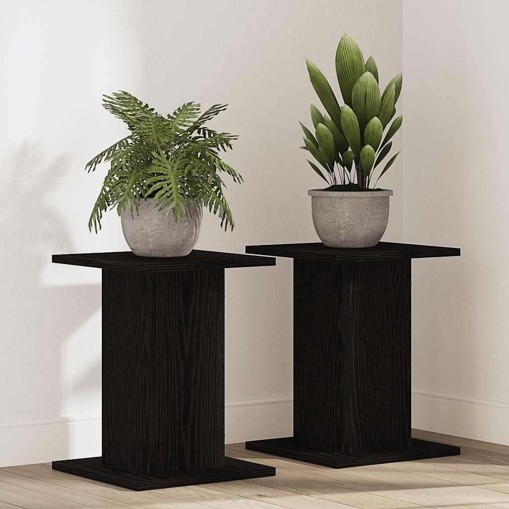 Plant Stands 2 pcs Black Oak Look 30 x 30 x 40 cm