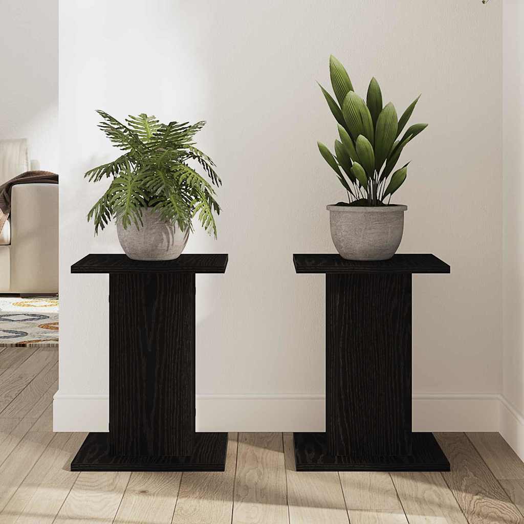Plant Stands 2 pcs Black Oak Look 30 x 30 x 40 cm