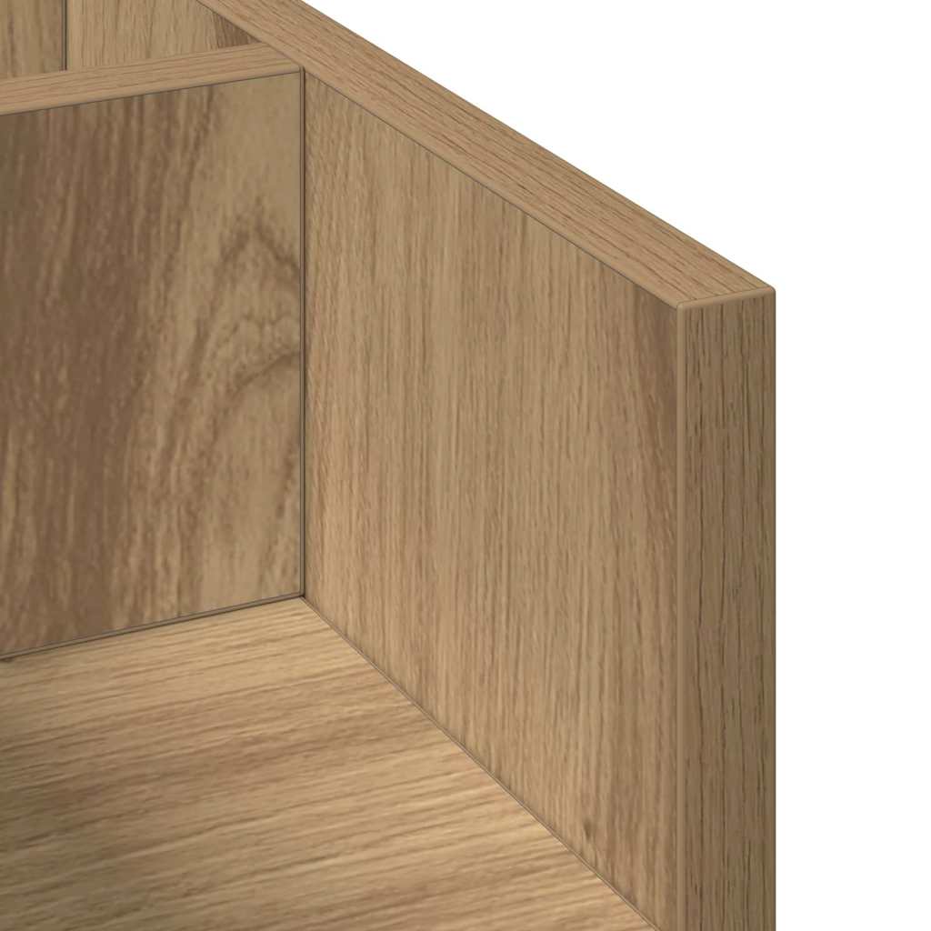 Organiseur de bureau noir imitation chêne 44,5 x 24 x 25 cm