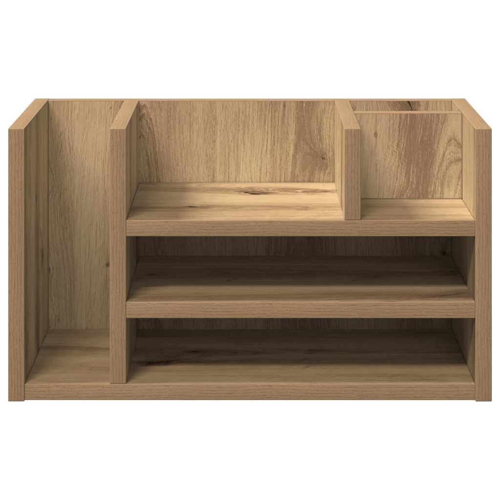 Organiseur de bureau noir imitation chêne 44,5 x 24 x 25 cm