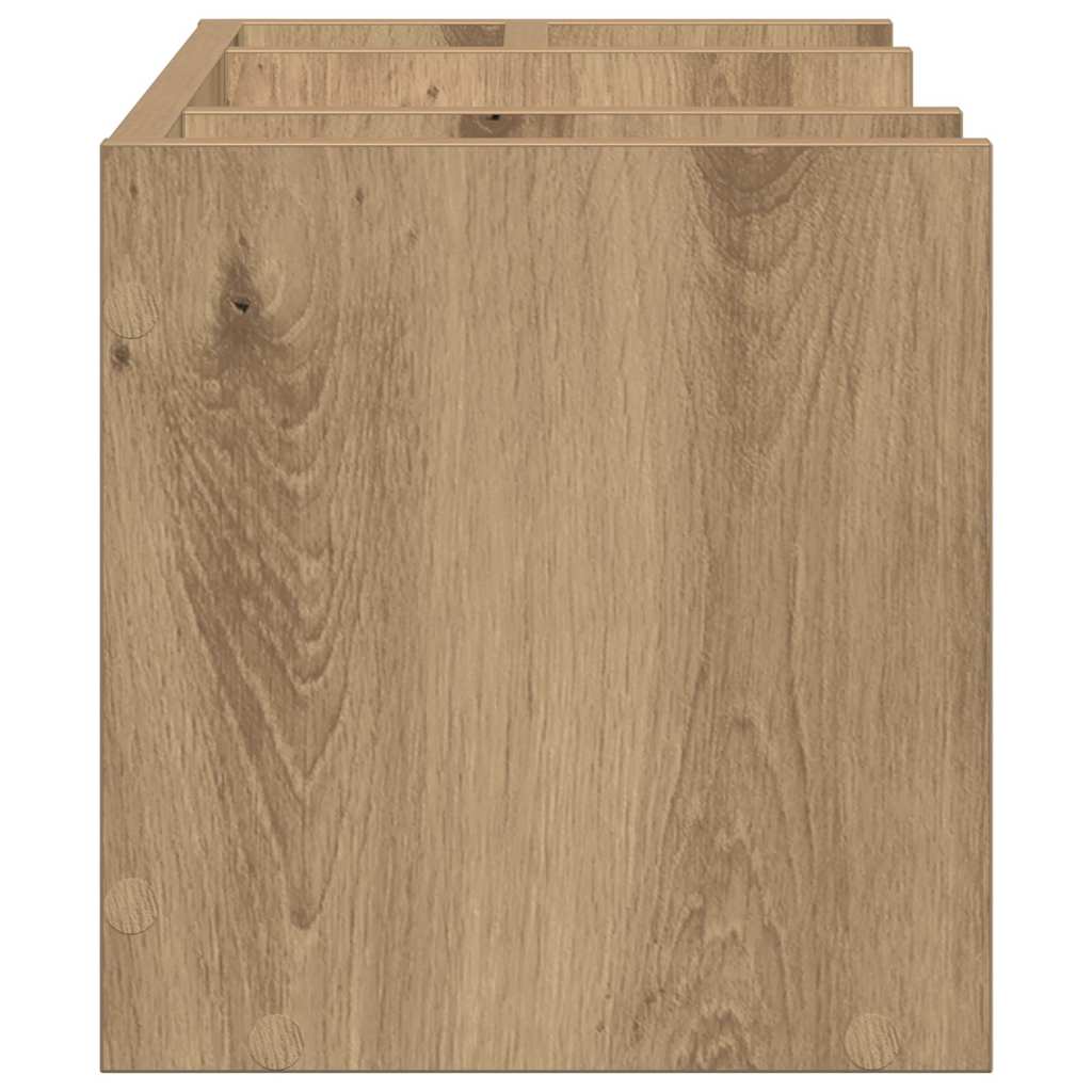 Organiseur de bureau noir imitation chêne 44,5 x 24 x 25 cm