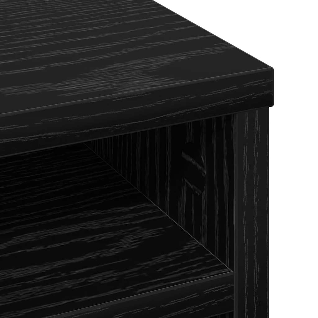 Organiseur de bureau noir aspect chêne 36 x 26 x 29,5 cm