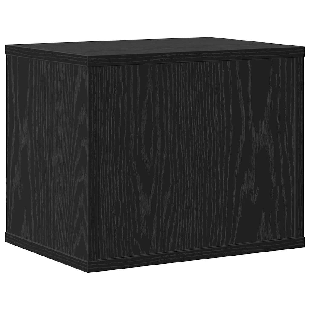 Organiseur de bureau noir aspect chêne 36 x 26 x 29,5 cm