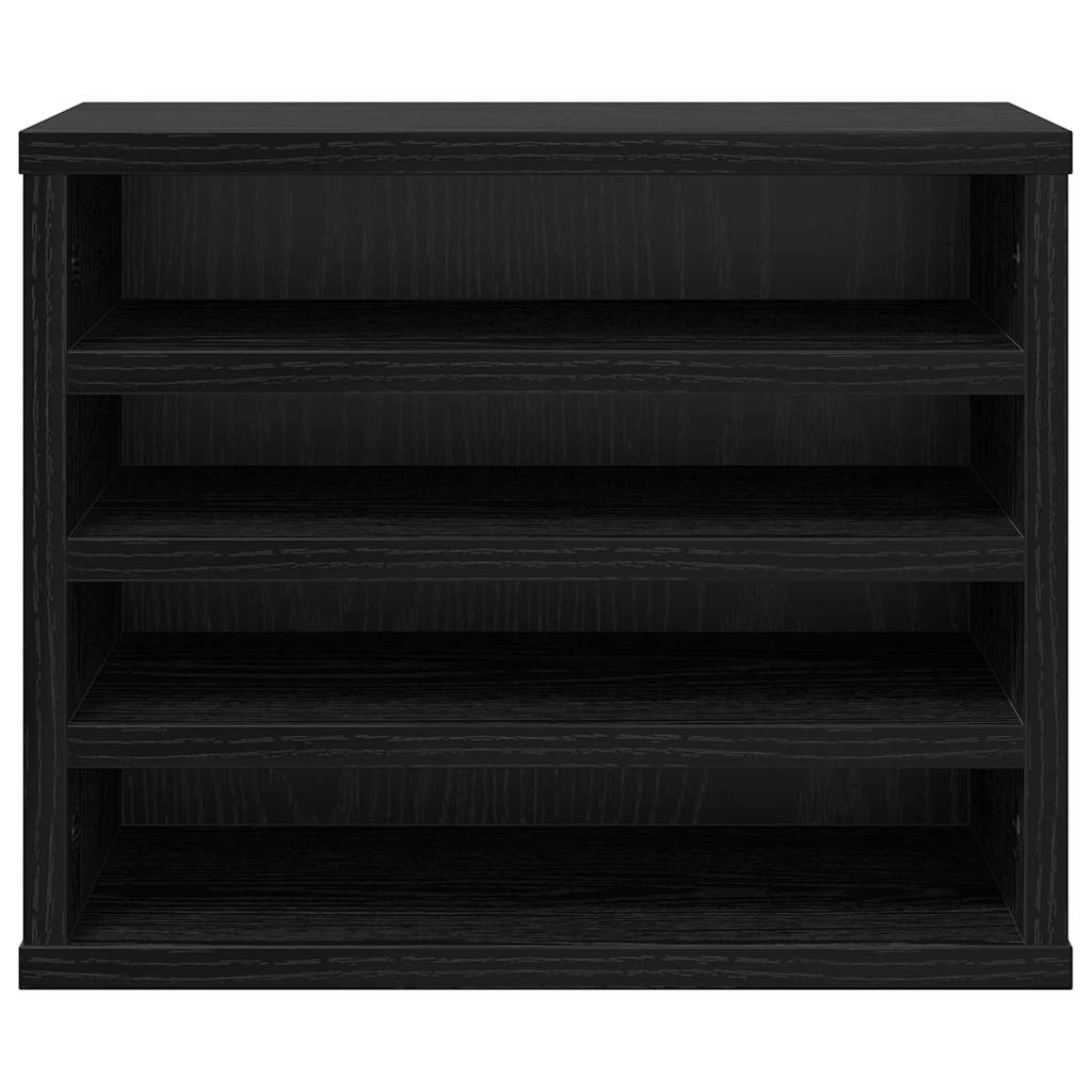 Organiseur de bureau noir aspect chêne 36 x 26 x 29,5 cm