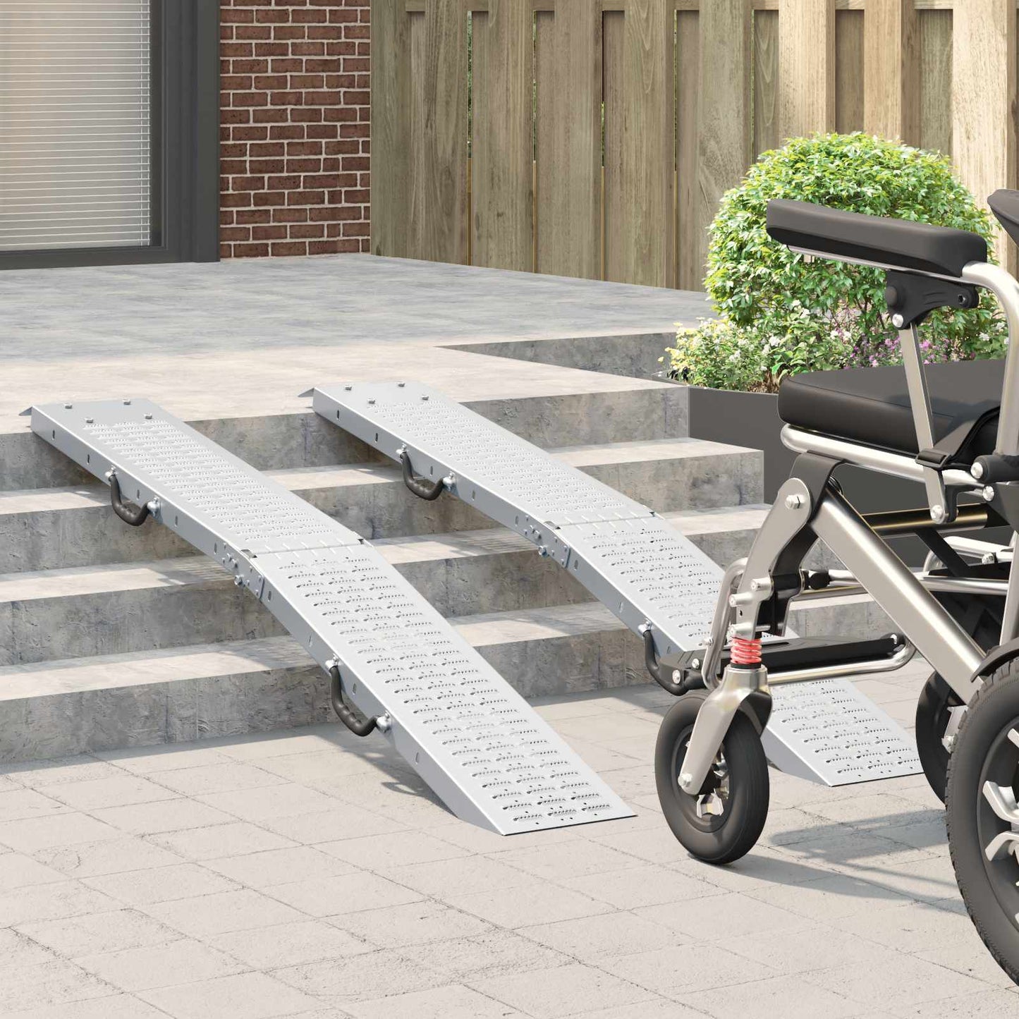Laderampe 200 kg 2 pcs Silber 166 x 23 x 4,5 cm