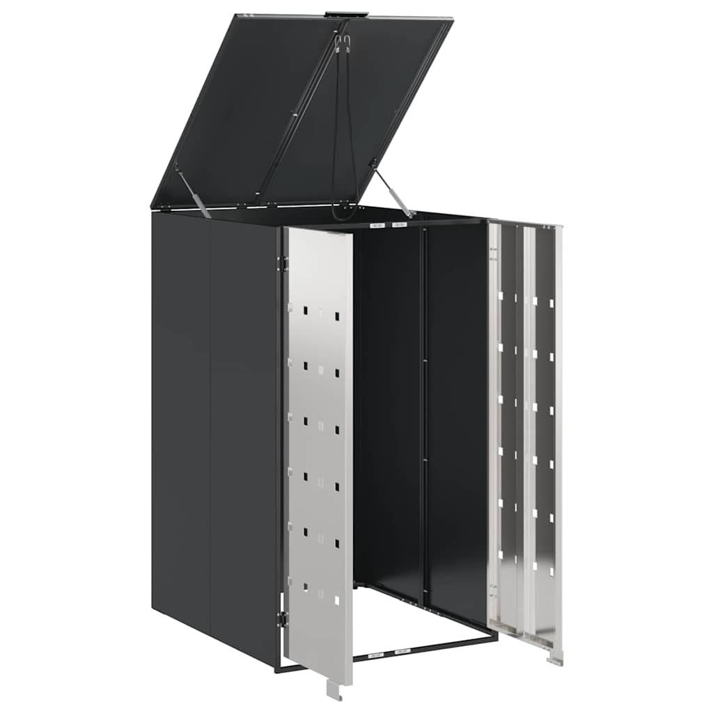 Abri de poubelles avec couvercle relevable à vérin à gaz pour poubelle de 240L anthracite