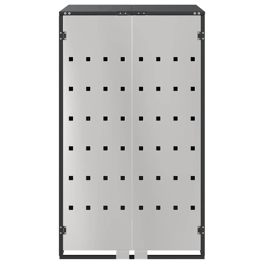 Abri de poubelles avec couvercle relevable à vérin à gaz pour poubelle de 240L anthracite