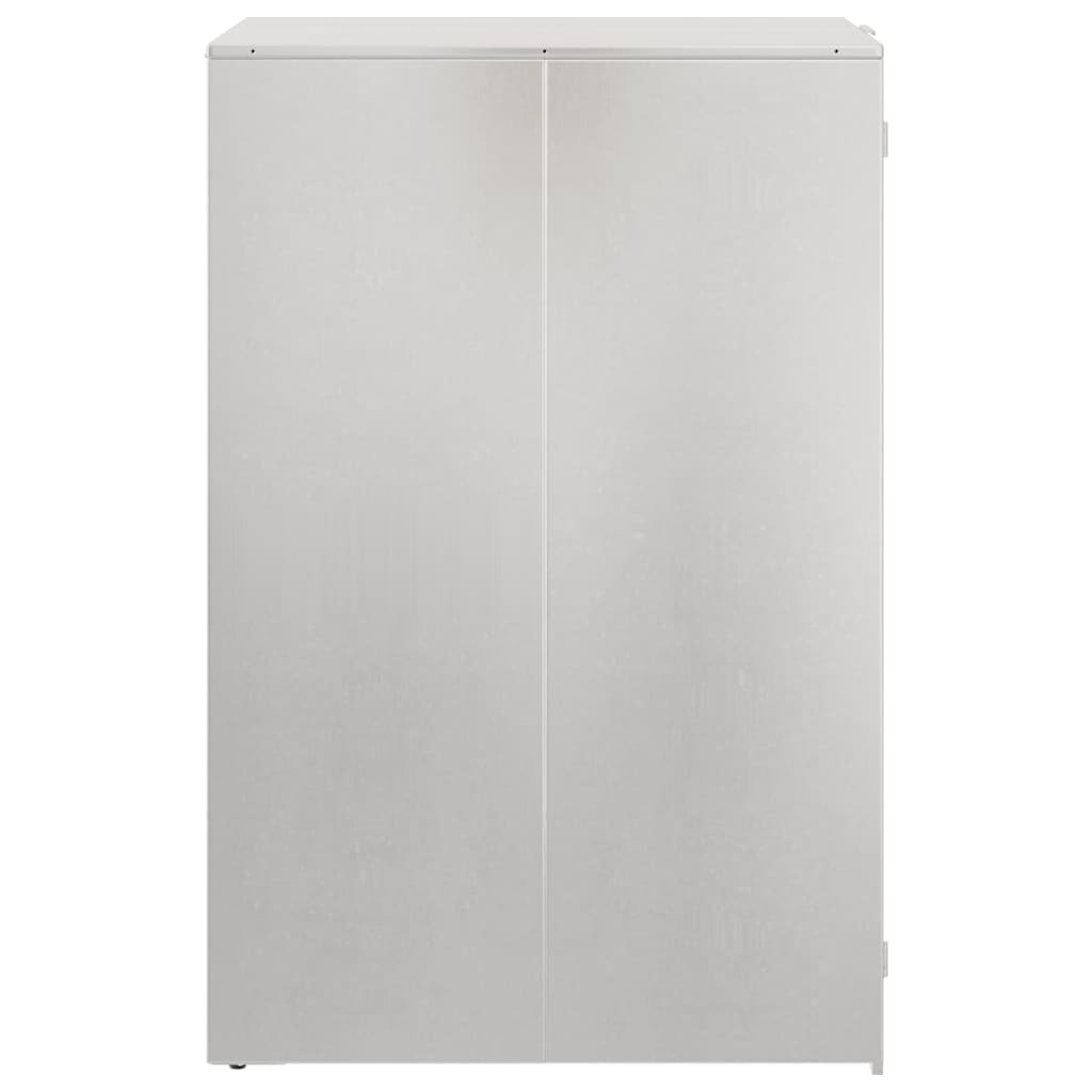 Abri pour poubelles avec couvercle relevable à vérins à gaz pour poubelle de 240 L Argenté