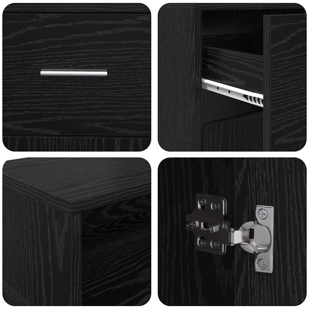 Desk Black Oak 120 x 55 x 91 cm Engineered Wood