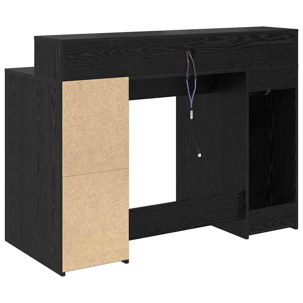 Desk Black Oak 120 x 55 x 91 cm Engineered Wood