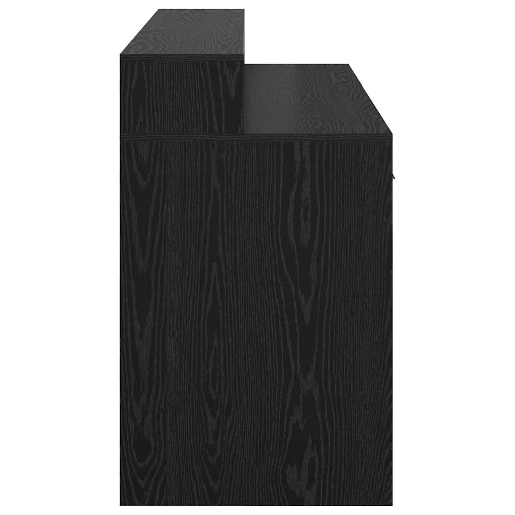 Desk Black Oak 140 x 55 x 91 cm Engineered Wood