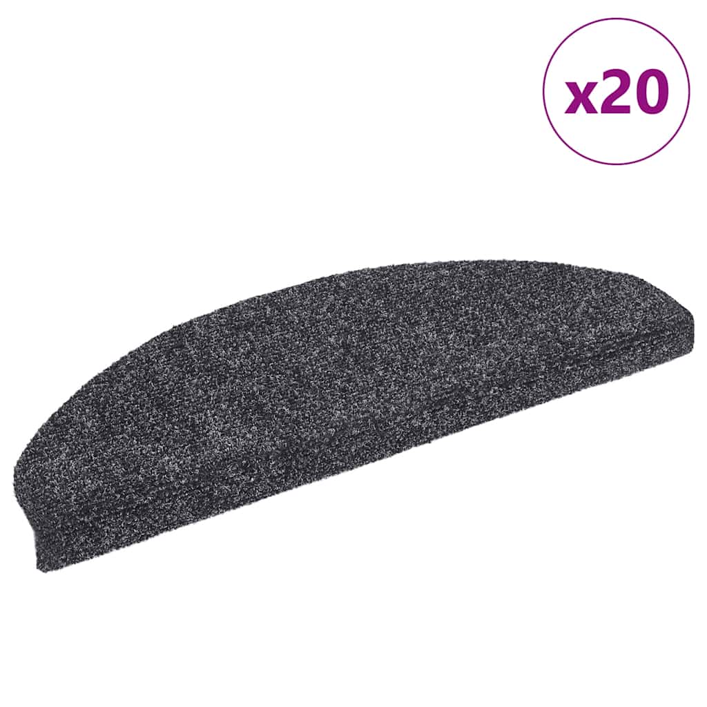 Tapis de marche auto-adhésifs 20 pcs 65x21x4 cm Gris foncé Semi-circulaire Grand