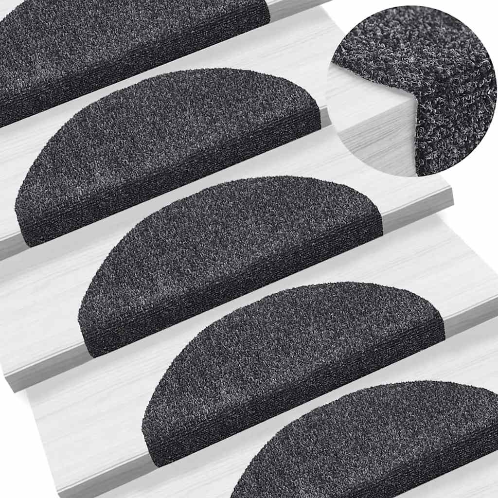 Tapis de marche auto-adhésifs 20 pcs 65x21x4 cm Gris foncé Semi-circulaire Grand