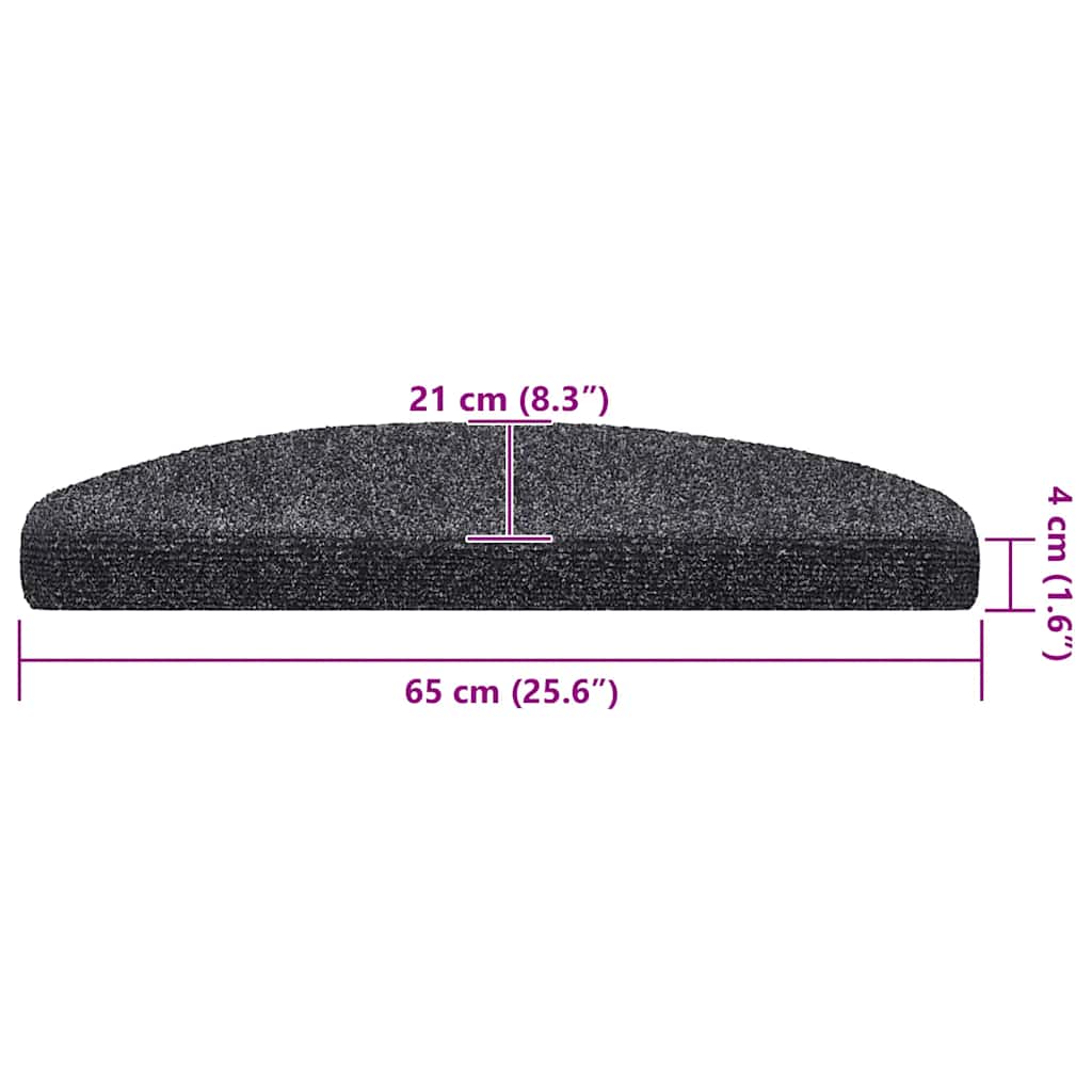 Tapis de marche auto-adhésifs 20 pcs 65x21x4 cm Gris foncé Semi-circulaire Grand