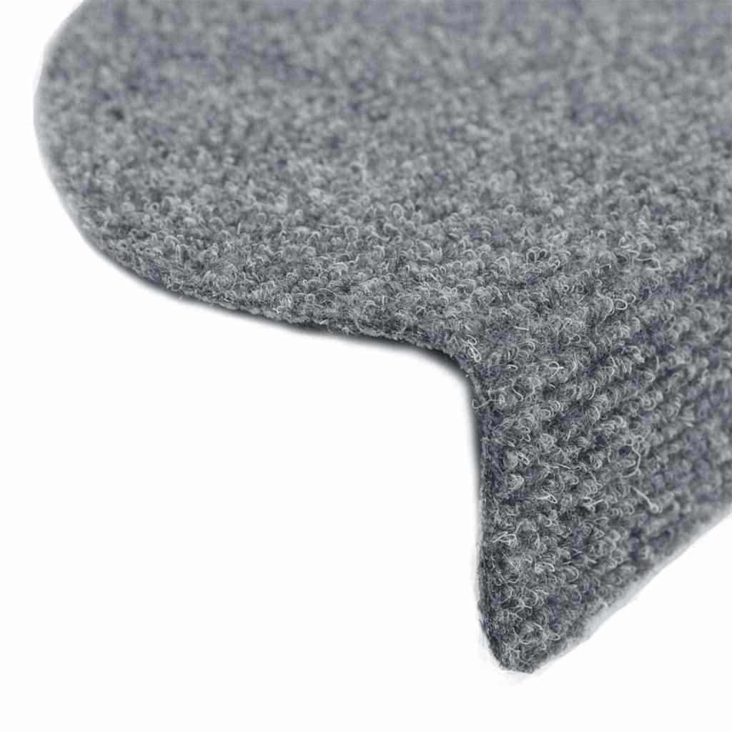 Tapis de marches autocollants 20 pces 65x21x4 cm Gris clair demi-rond grand