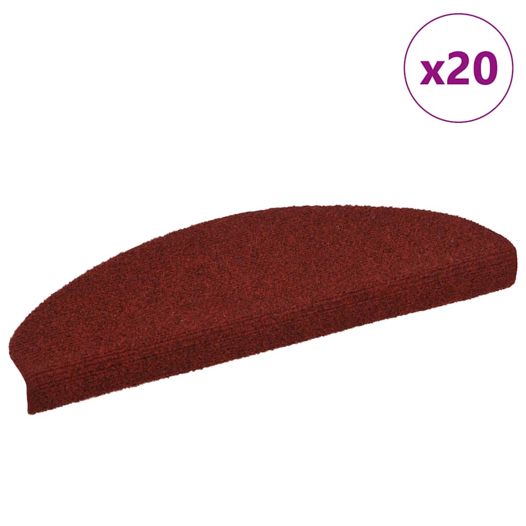 Tapis de marche auto-adhésifs 20 pièces 65x21x4 cm Bordeaux Semi-rond Grand