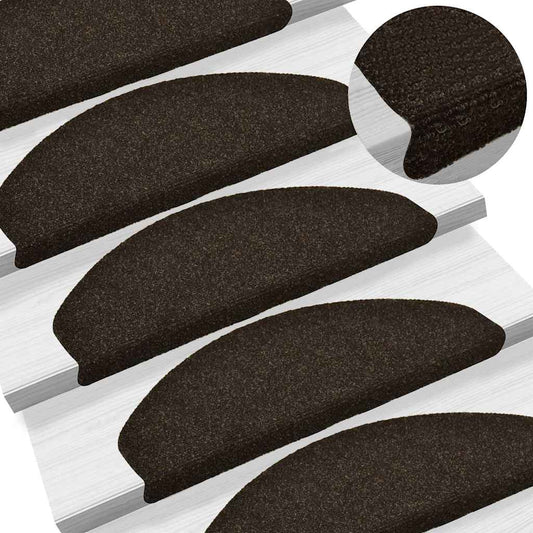 Stufenmatten Selbstklebend 20 Stk. 65x21x4 cm Dunkelbraun Halbrund Groß