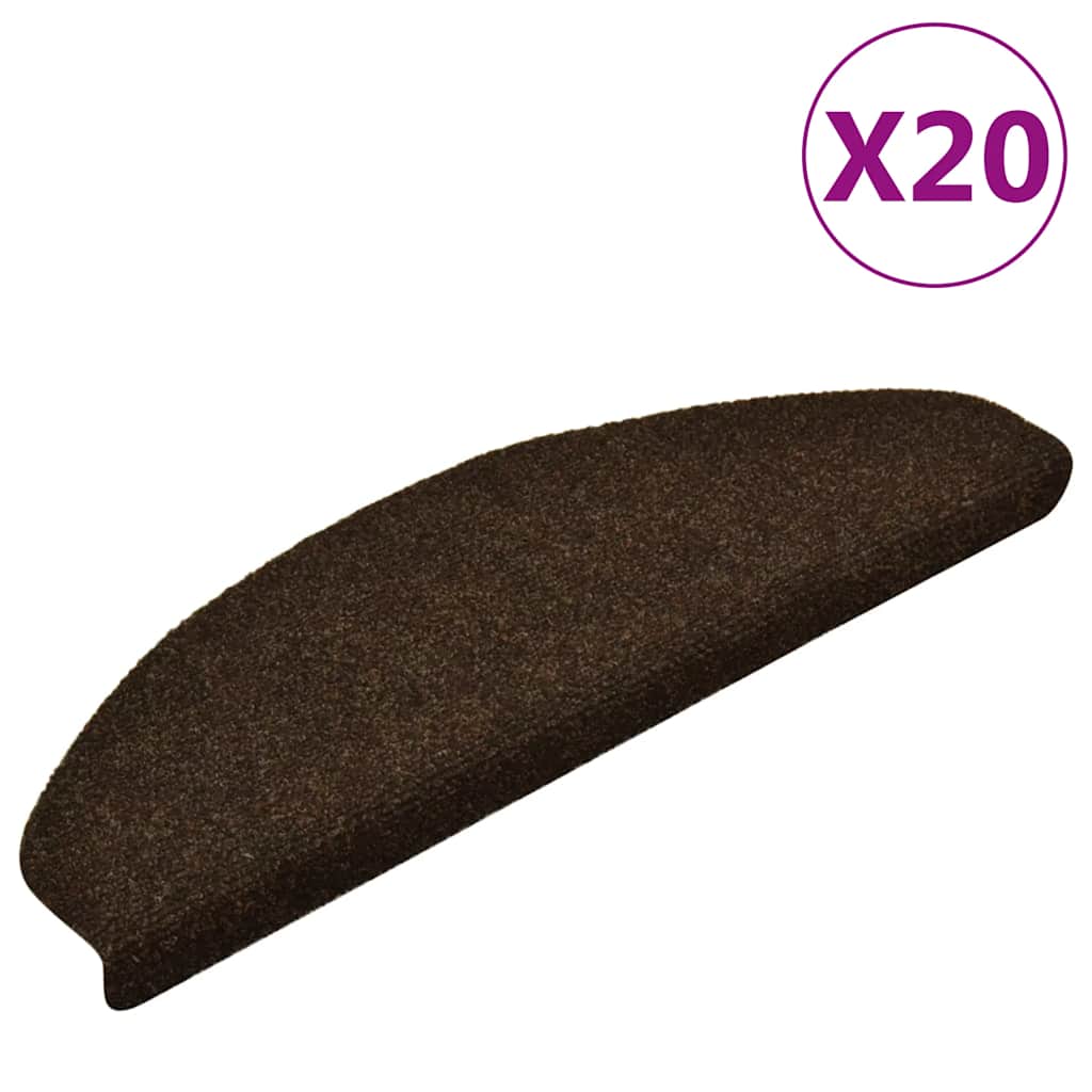 Stufenmatten Selbstklebend 20 Stk. 65x21x4 cm Braun Halbrund Groß