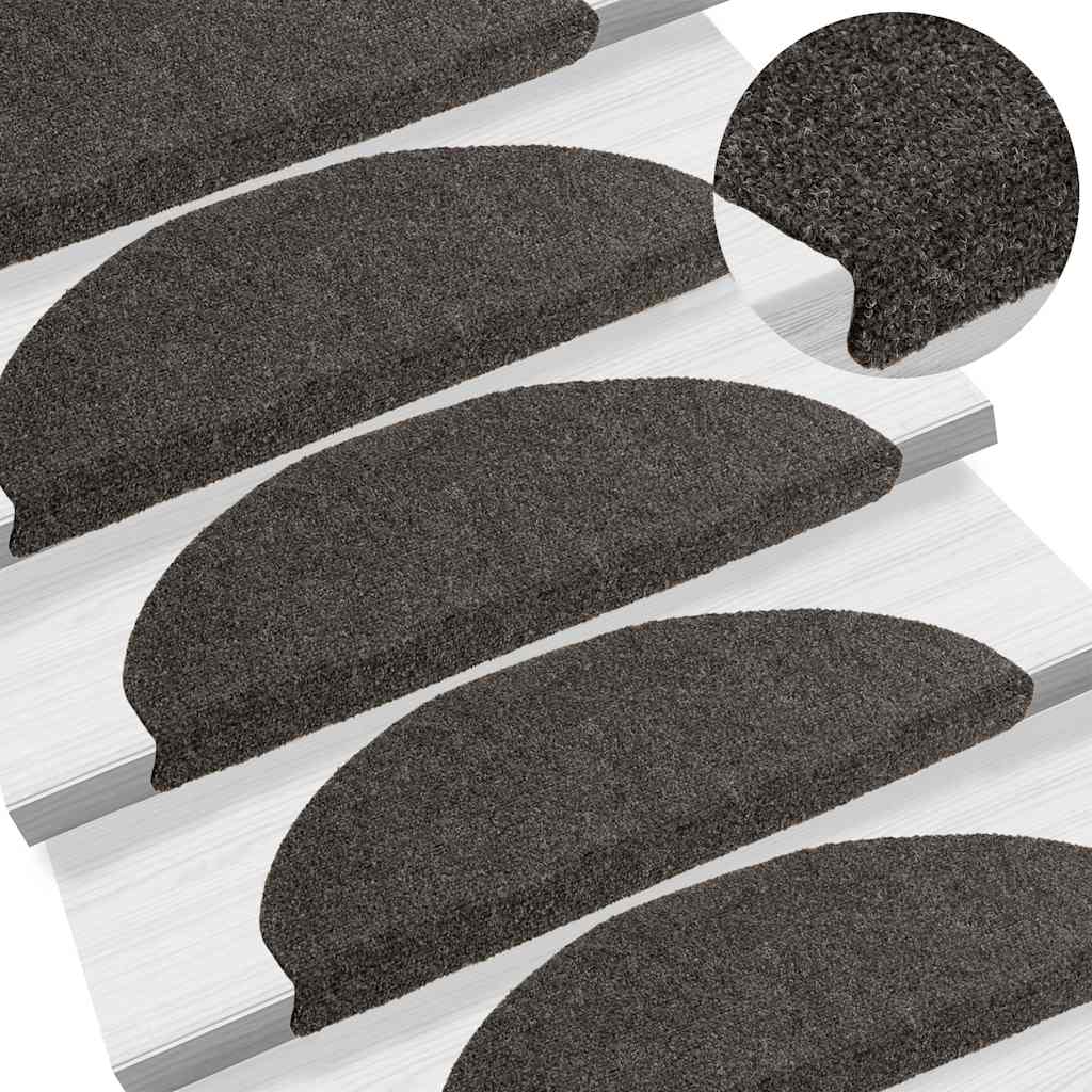 Tapis de marches autocollants 20 pces 65x21x4 cm anthracite semi-circulaire grand
