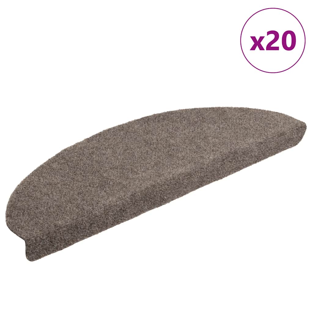 Self-Adhesive Stair Treads 20 Pcs. 65x21x4 cm Beige Semi-Circular Large