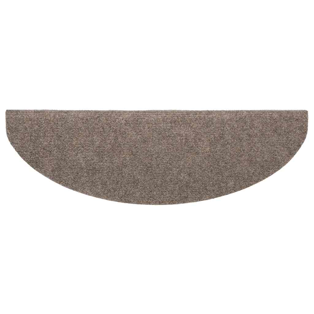 Self-Adhesive Stair Treads 20 Pcs. 65x21x4 cm Beige Semi-Circular Large
