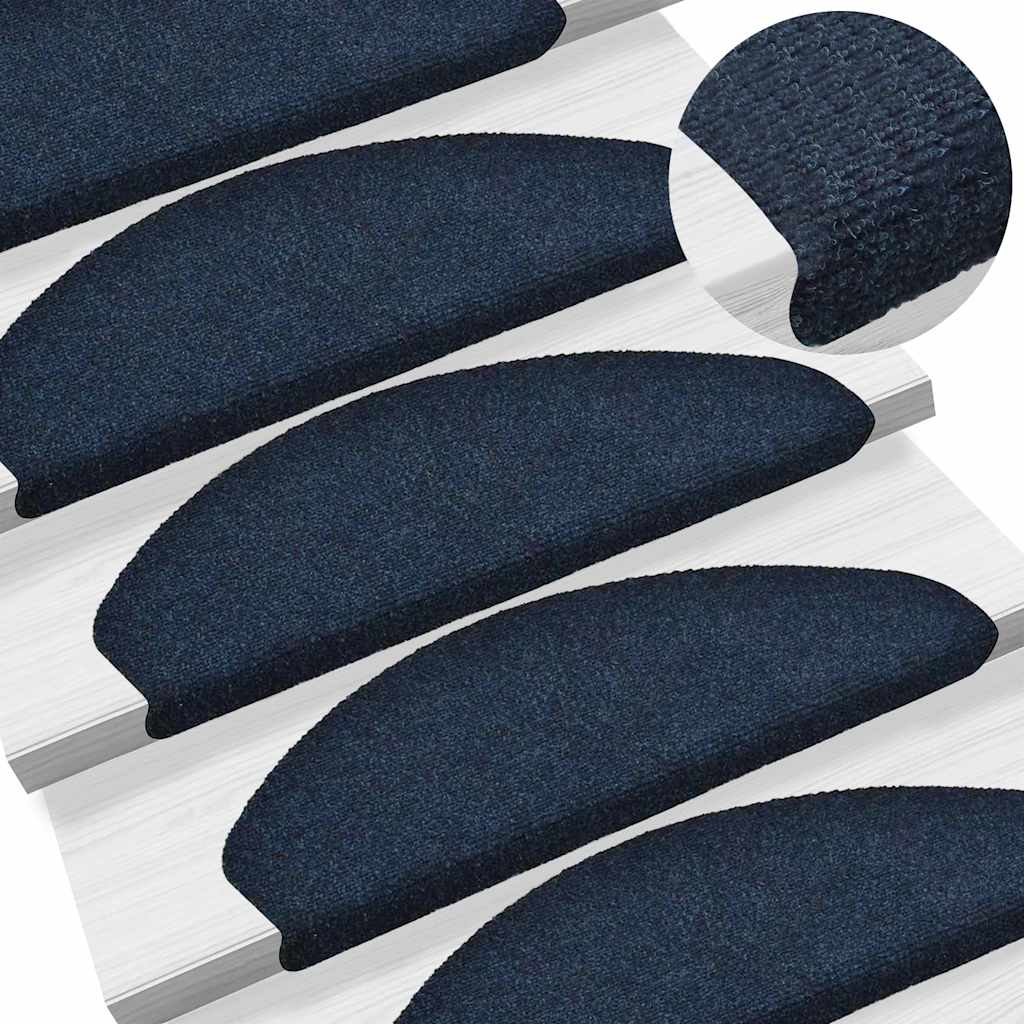 Tapis de Marchettes Auto-adhésives 20 pces 65x21x4 cm Bleu Marine Demi-Rond Grand
