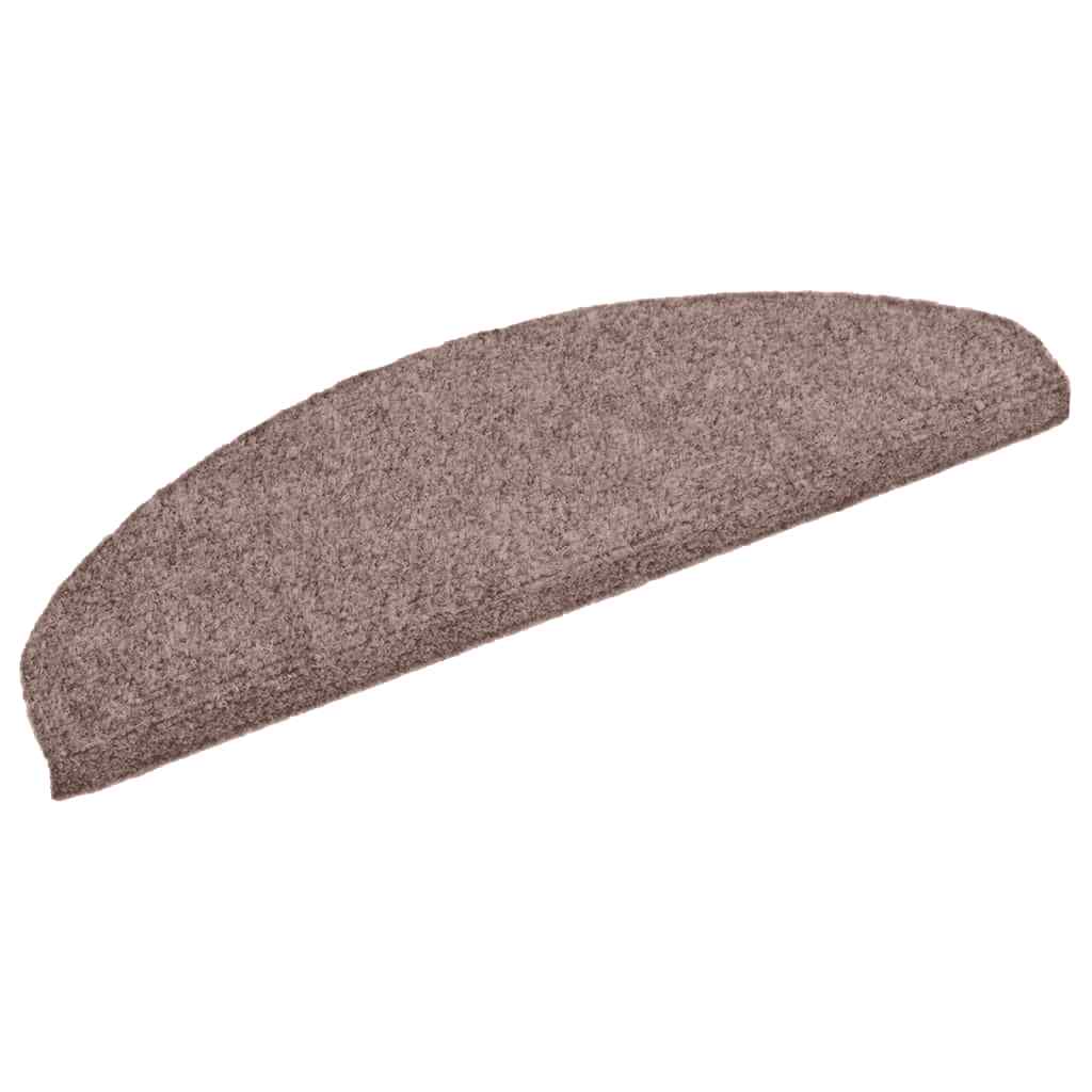 Marches d'escalier auto-adhésives 30 pièces 65x21x4 cm marron clair semi-circulaires grandes
