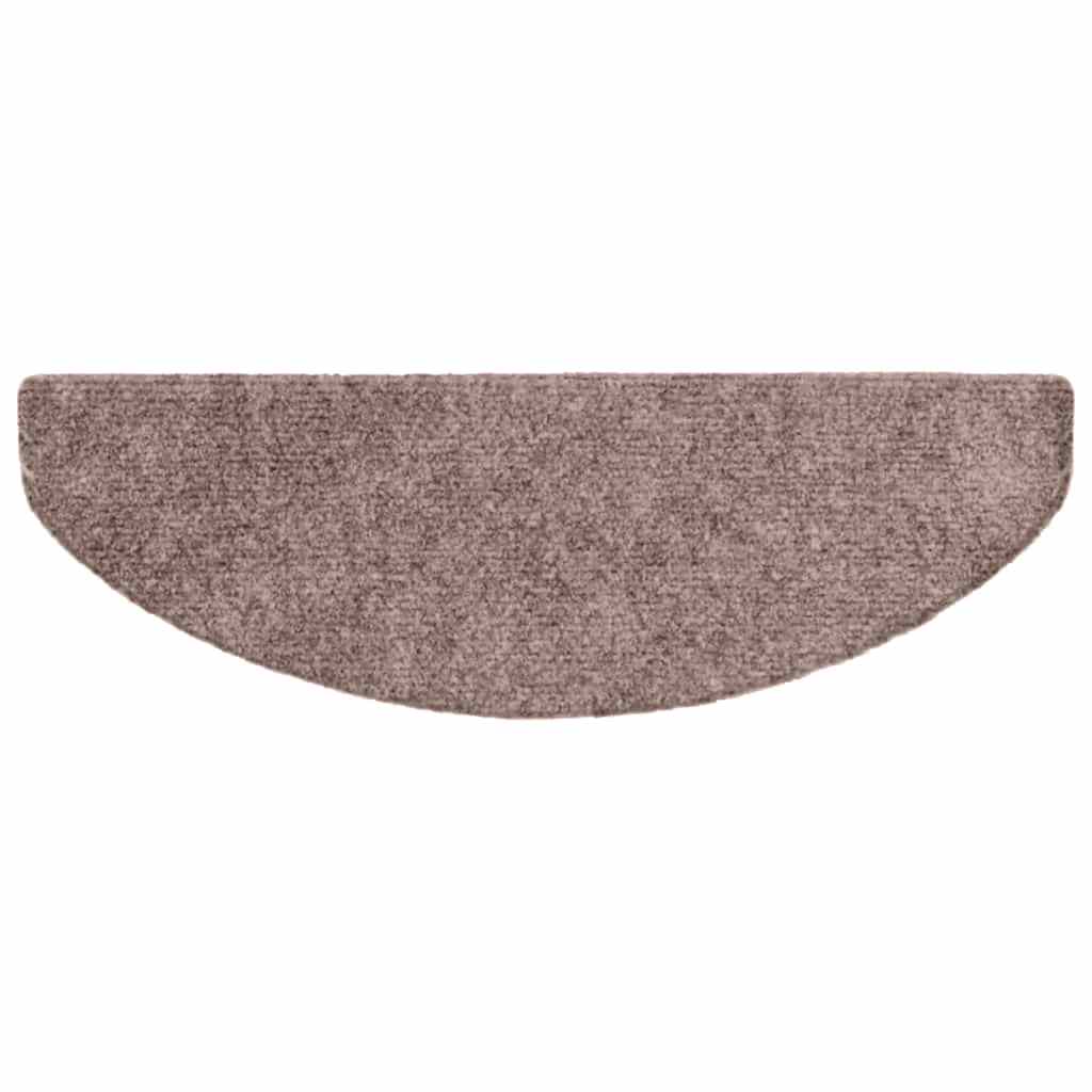 Marches d'escalier auto-adhésives 30 pièces 65x21x4 cm marron clair semi-circulaires grandes