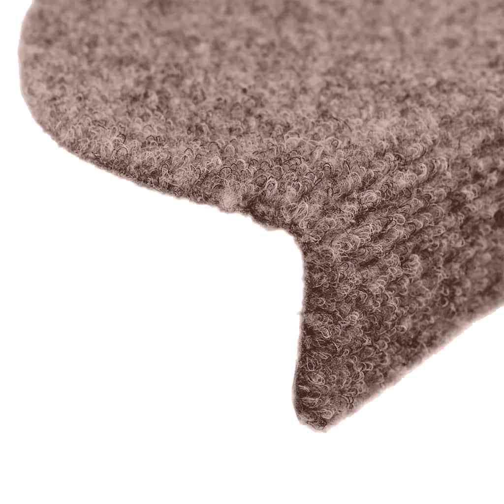 Marches d'escalier auto-adhésives 30 pièces 65x21x4 cm marron clair semi-circulaires grandes