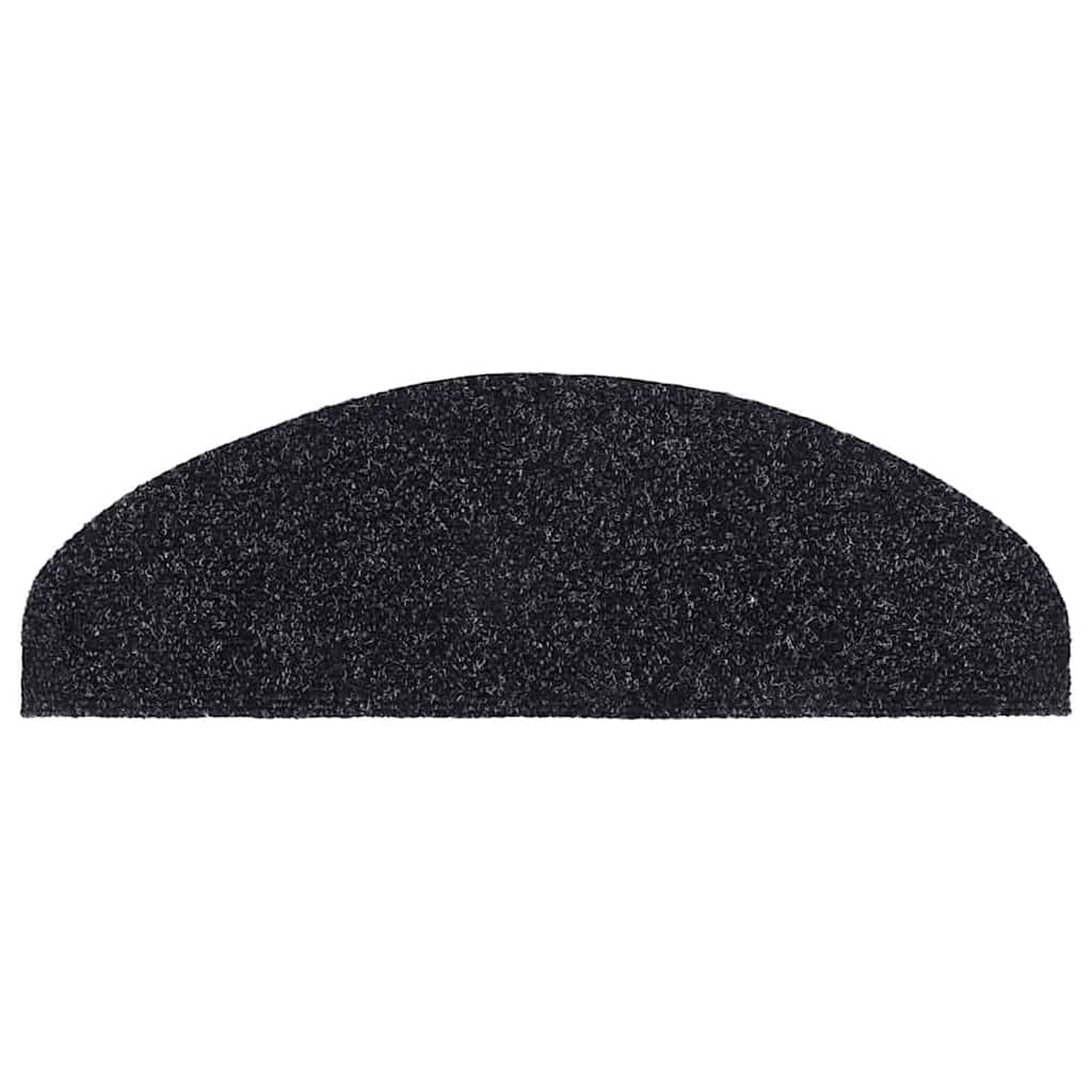Marches d'escalier autocollantes 30 pces 65x21x4 cm noir semi-rond grand modèle