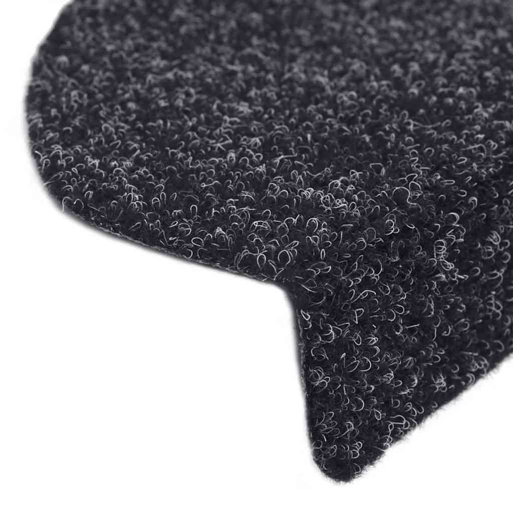 Marches d'escalier autocollantes 30 pces 65x21x4 cm noir semi-rond grand modèle