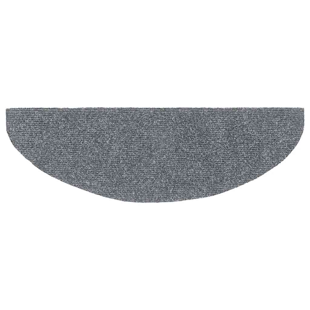 Marches d'escalier auto-adhésives 30 pièces 65x21x4 cm Gris clair demi-rond grandes